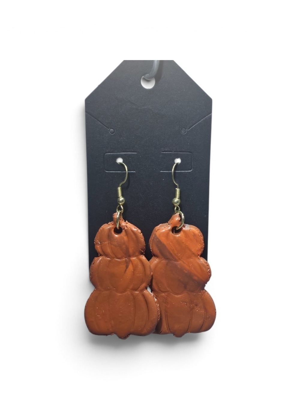 Handcrafted Orange Pumpkin Stack Earrings